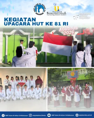 Khidmat dan Penuh Semangat, SMP Islam Al Azhar 24 Makassar Gelar Upacara HUT ke-81 RI